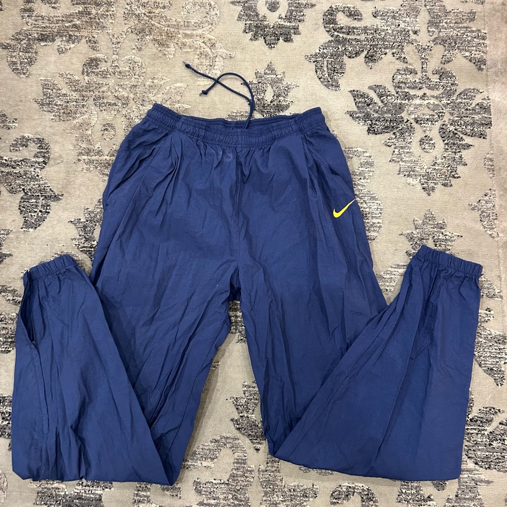 Vintage 90s Nike Wind Pants Joggers Trainers Athletic,Navy XL Yellow swoosh